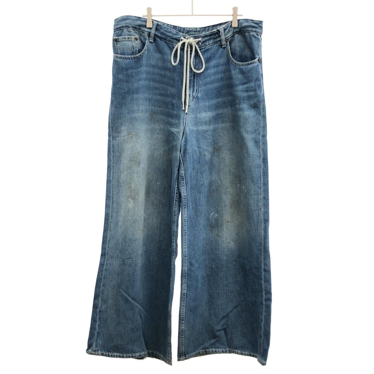 MM6 Maison Margiela エムエムシックス メゾン マルジェラ 18SS 加工ワイドデニムパンツ S32LA0145 インディゴブルー 38