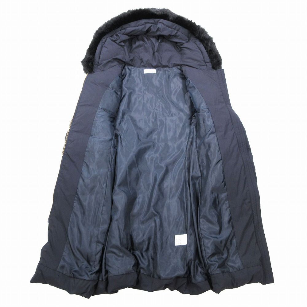 PLST プラステ ファー ロングダウンコート アウター ブラック サイズL