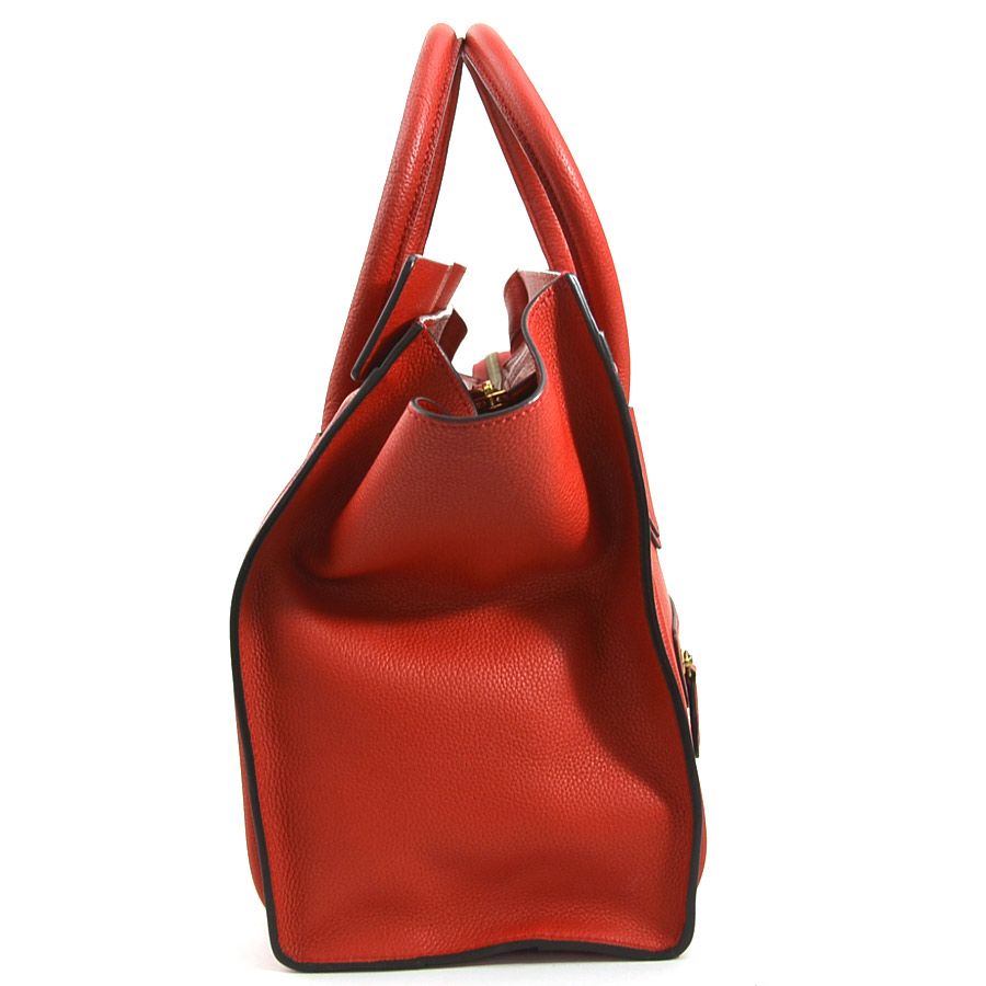 (美品) CELINE セリーヌ ラゲージ ミニショッパー ハンドバッグ 赤 ラゲージミニショッパーのハンドバッグの買取【ブランディア