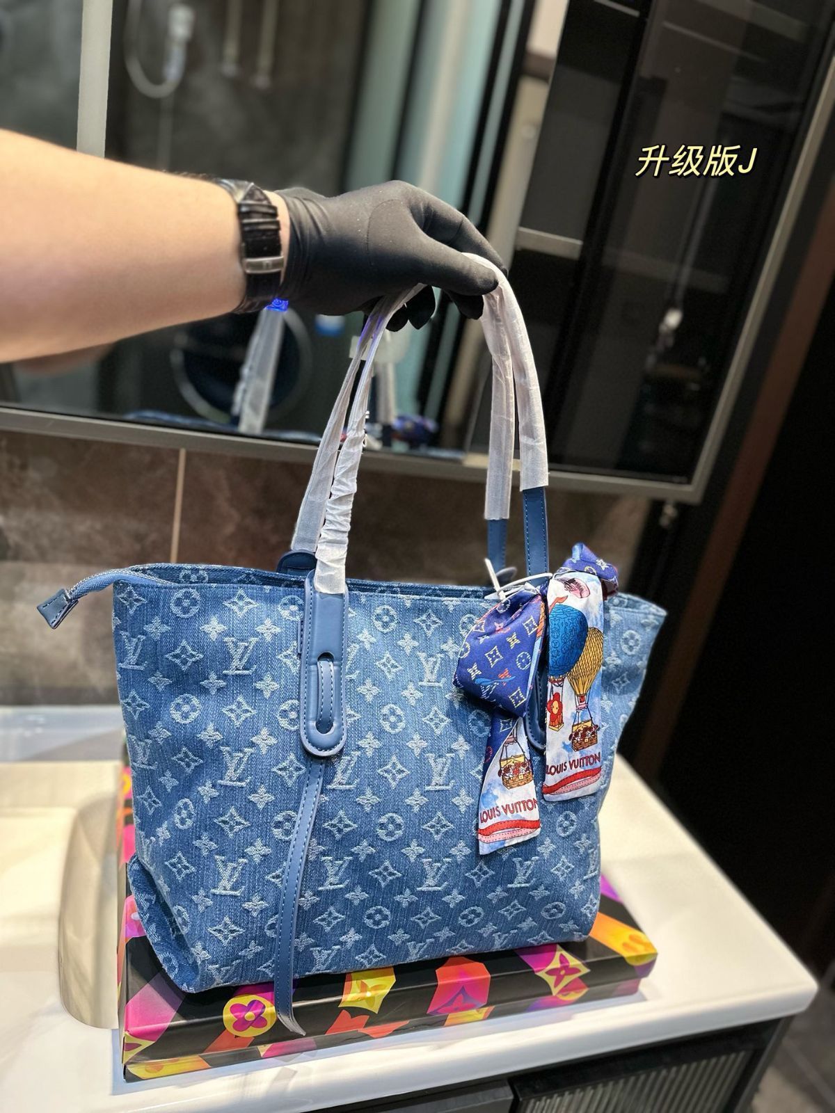 今日 LV デニム刺繍トートバッグ 全国 一部除く -MM輸入
