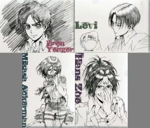 品質検査済 中古】クリアファイル 集合 A4クリアファイル4種セット 「進撃の クリアファイル