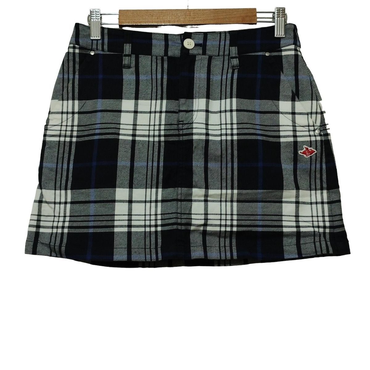 PEARLY GATES パーリーゲイツ ミニスカート サイズ0 XS レディース - ダークネイビー×白×マルチ チェック柄