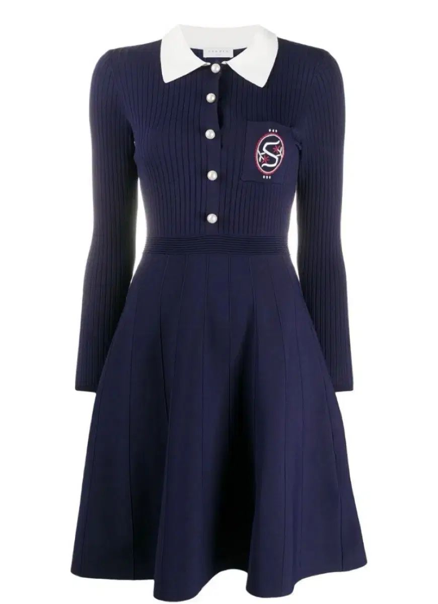 SANDRO サンドロ ネイビー ポロ ロゴ ボーンサポートピース