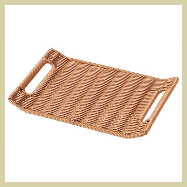 『ＰＰ』耐熱・食洗機対応のベーカリートレー（持ち手付き）「30×21×2.5cm」　※ディスプレイ，樹脂，プラスチック，業務用，ケース，トレイ，パン屋さん，まとめ買い，飲食店，洗える，