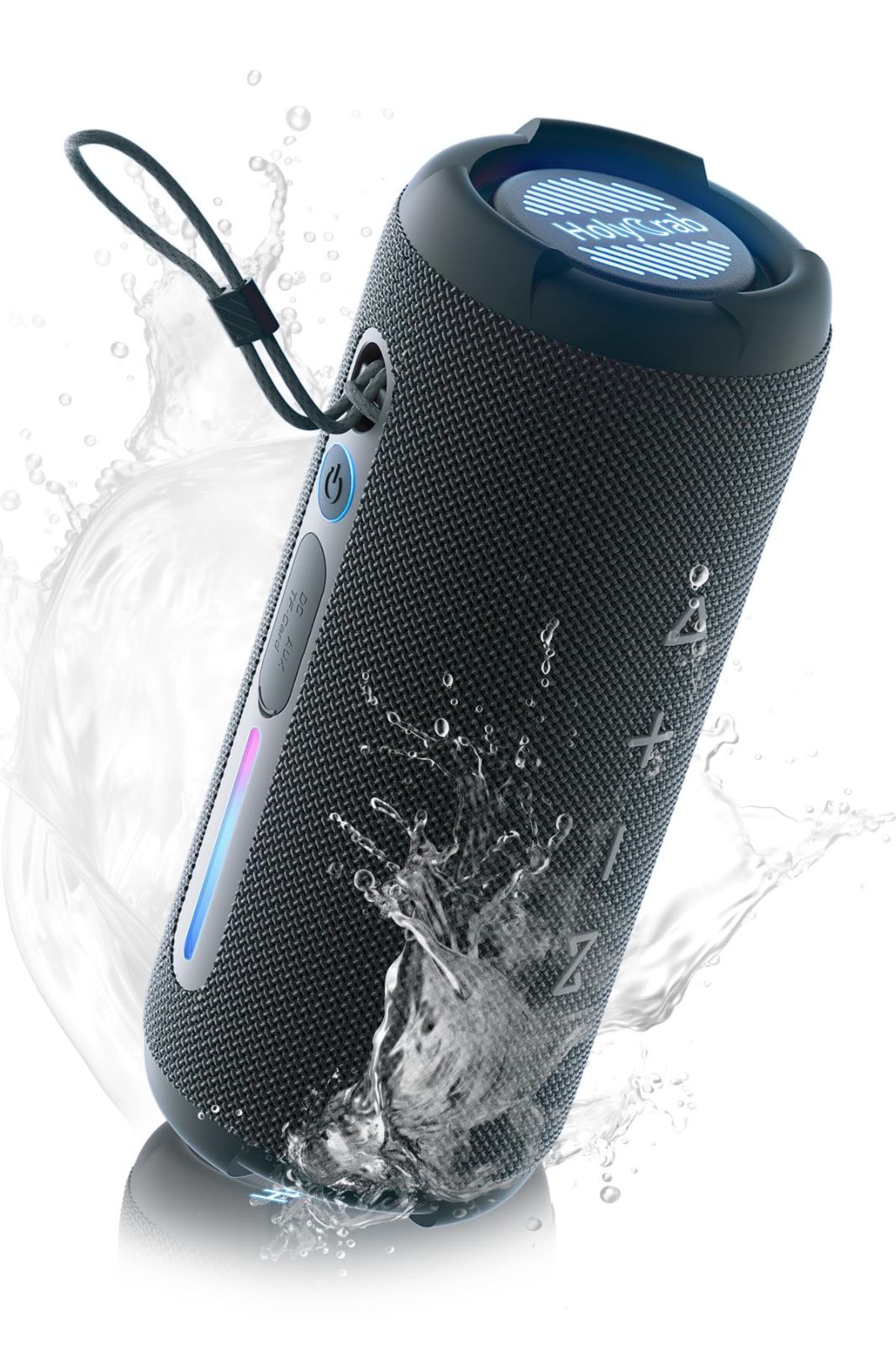 在庫 HolyCrab M9 Bluetooth スピーカー デュアル周波数分離ユニット｜10W高音＋30W低音 Bluetooth 5.4 ポータブルスピーカー デュアルパッシブラジエーター Hi-Fi重低音 IP67防塵防水 RGB LEDライト