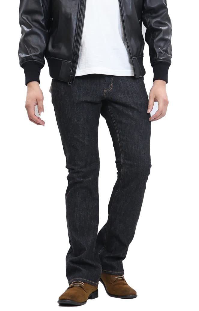 W 32_ブラック ラングラー ジーンズ BROWN ブーツカット デニムパンツ ストレッチ WM 3917 メンズ ブラック