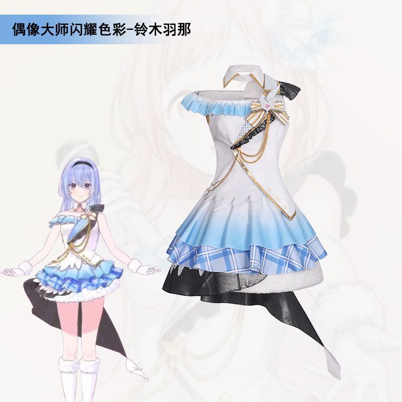 アイドルマスター シャイニー ズ 鈴木羽那 コスプレ衣装 フルセット 上衣 ミニスカート グローブ チェストアクセ付属 高品質素材 ライブ衣装 ステージ用