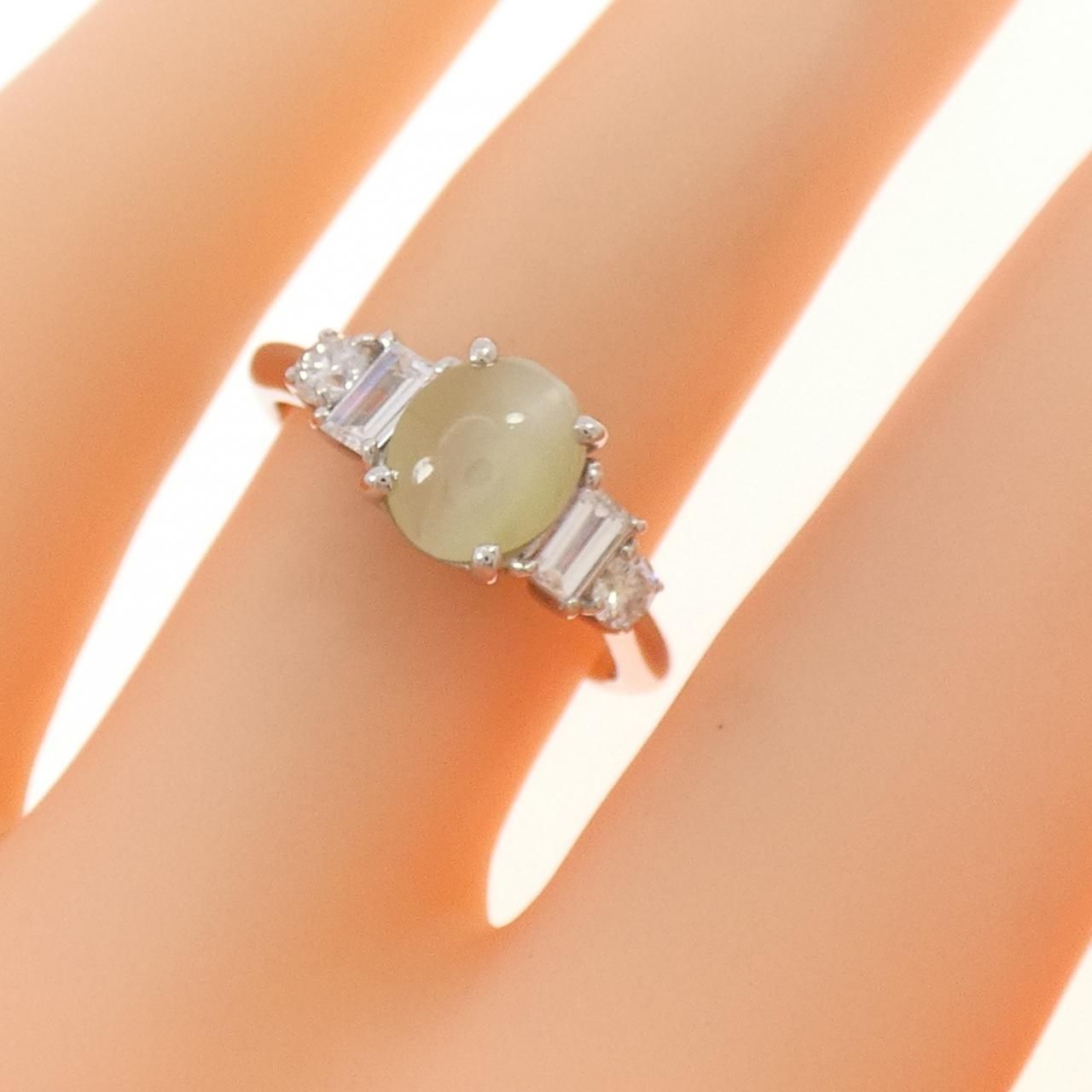 PT900 クリソベリルキャッツアイ リング 1.34CT クリソベリル キャッツアイ