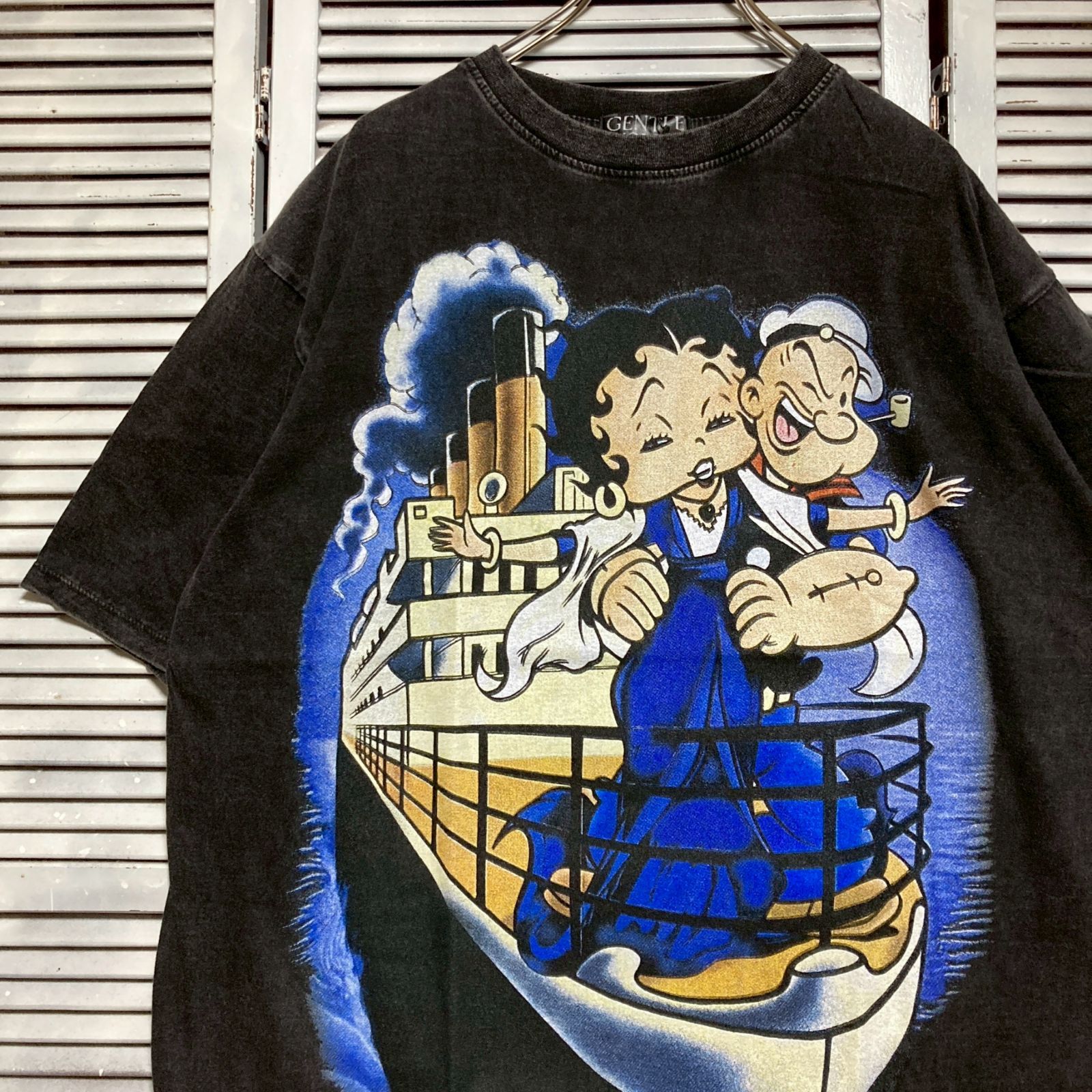 BKCQ キャラ Tシャツ ビンテージ 古着 黒 タイタニック TITANIC ベティ 