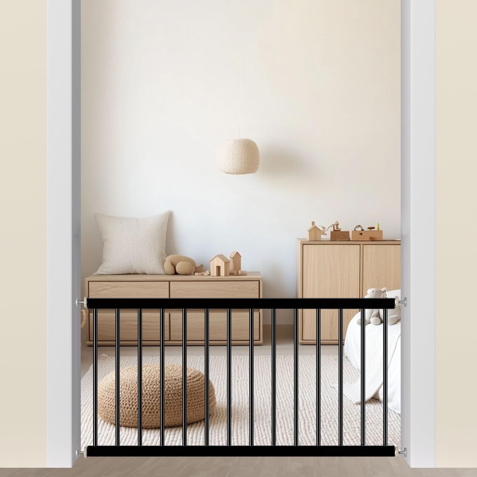 新品 TSAYAWA ベビーゲート 低い パーテーション 犬ゲート 低いゲート 突っ張り式 高さ44 室内 ペット柵 小型犬フェンス (幅92-98cm ブラック)