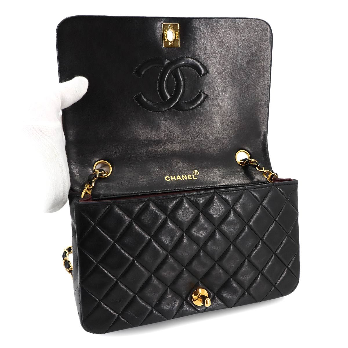 美品 シャネル CHANEL マトラッセ チェーン ショルダー バッグ