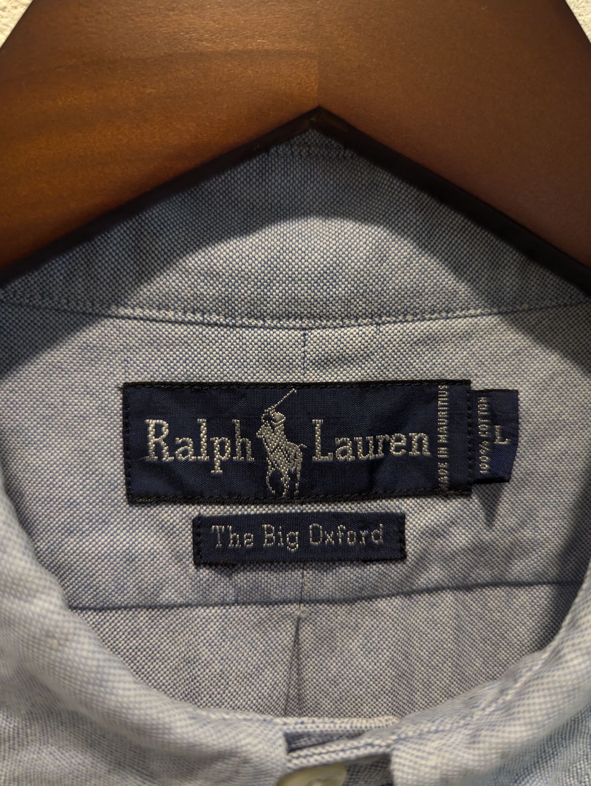 【希少サックスブルーの裾ポニー★現行QR★美品】ラルフローレンBDシャツ★BIG 希少サックスブルーの裾ポニー☆現行QR☆美品】ラルフローレンBDシャツ