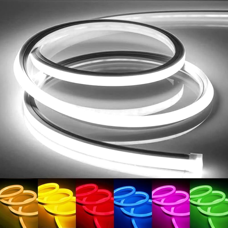 LEDテープライト 100V EL蛍光チューブ管 高輝度 屋外 防水 室内 LEDライト ネオンライト 切断可能 折り曲げ自在 間接照明 配線不要 プラグアンドプレイ 0