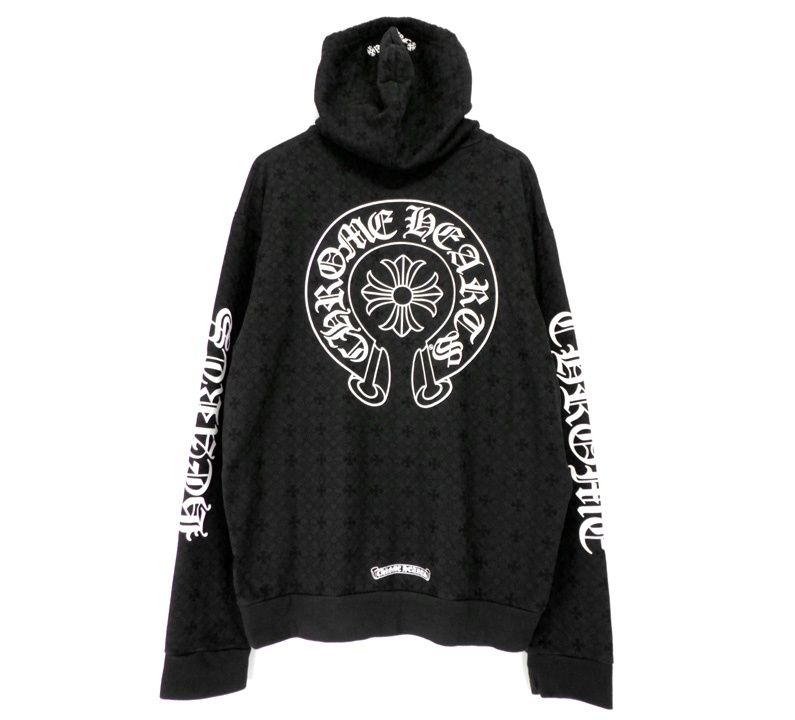 クロムハーツ CHROME HEARTS SWTSHRT PLVR CHプラス 総柄 バック ホースシュー プリント プルオーバー パーカー s4425