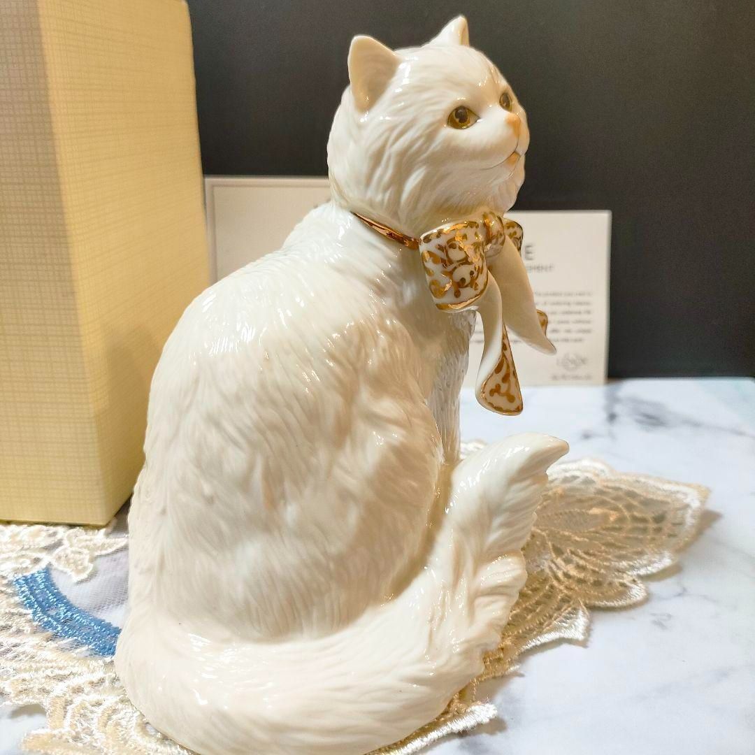大きなサイズ レノックス ジュエリー 猫 陶器 置物 キャット 24K Cat