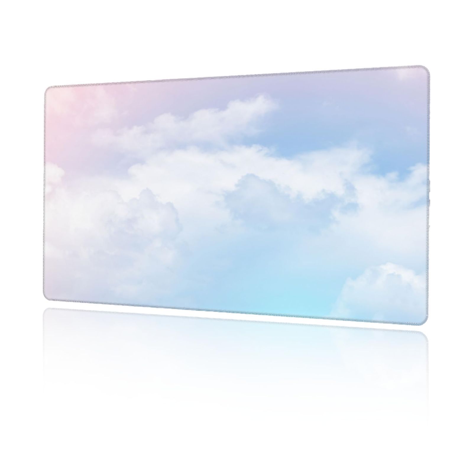 和風13 DADABULIU マウスパッド 大型 ゲーミング 青 ピンク 雲 空 水彩 マウスマット デスクマット 特大 おおきい キーボードパッド ゴム底 エレコム 光学式 マウス対応 滑り止め 耐久性 良い お