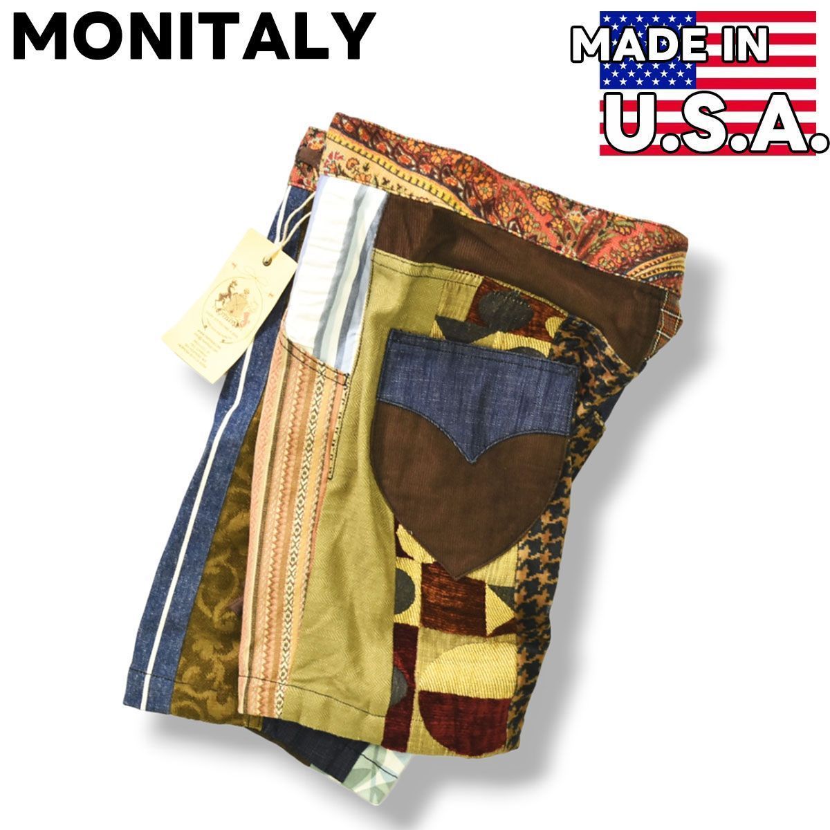 新品 タグ付き】 USA製 モニタリー MONITALY パッチワーク クレイジー 