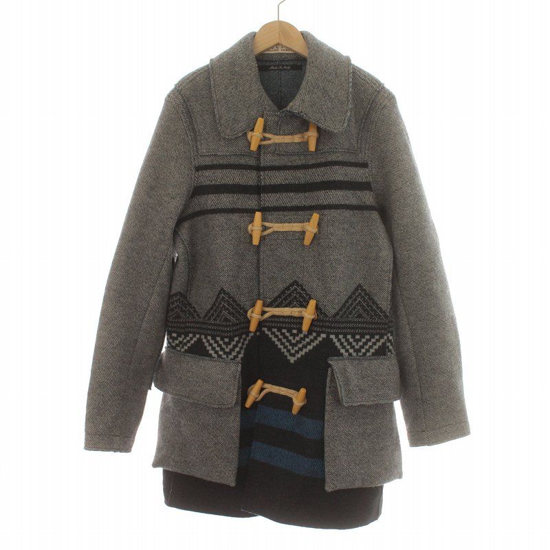 フェルテッド FELTED ダッフルコート ウール ネイティブ柄 グレー /IR 
