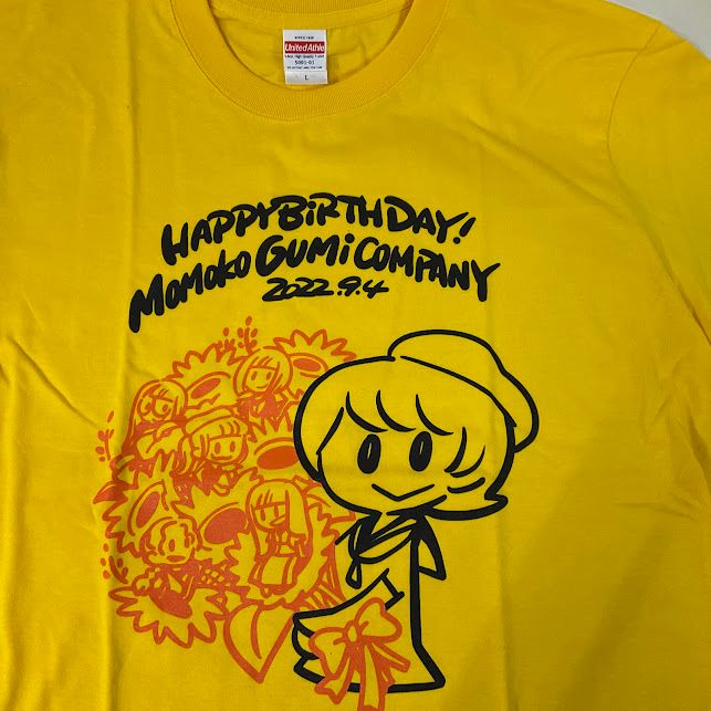 中古】BiSH モモコグミカンパニー生誕Tシャツ黄色Lサイズ