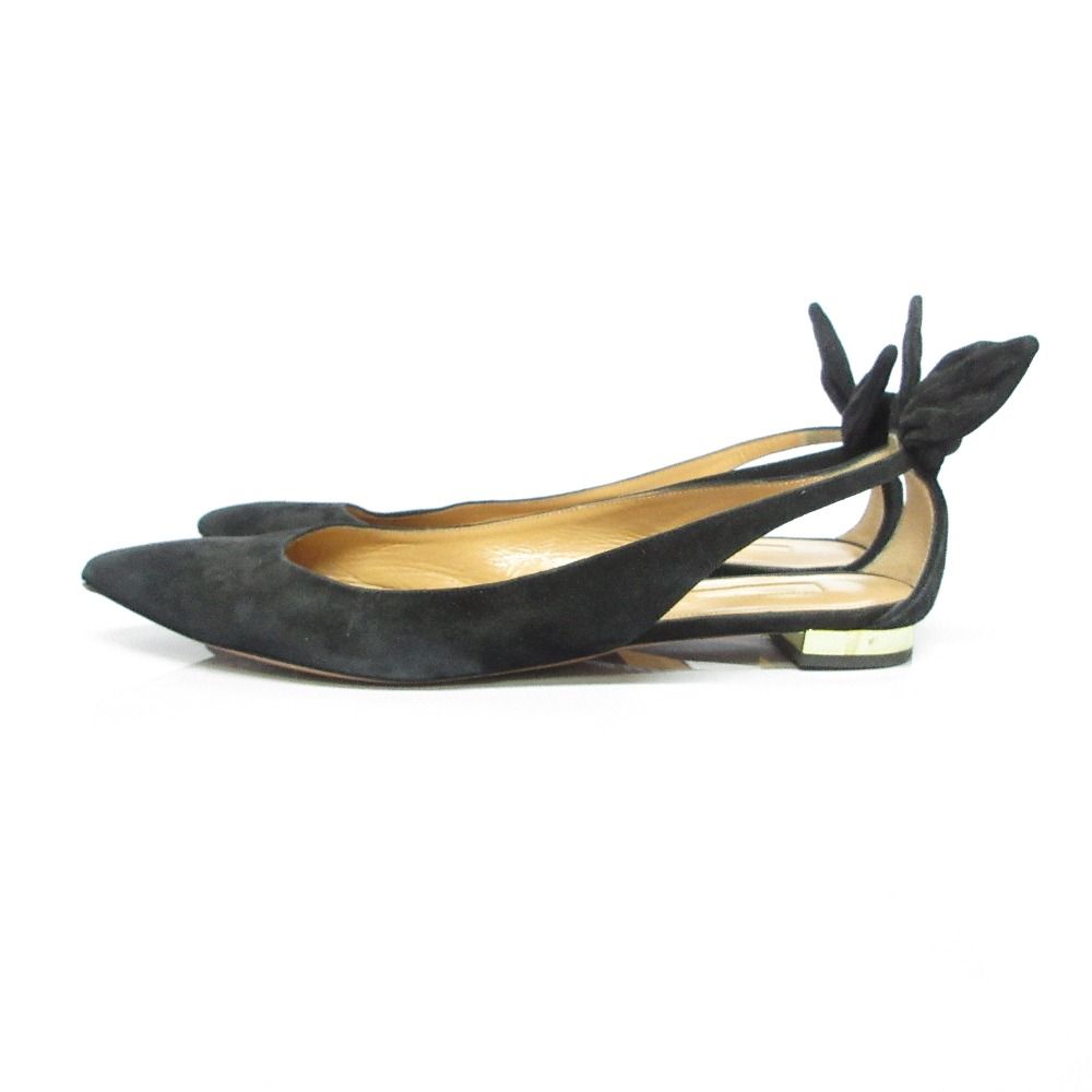 良品 AQUAZZURA アクアズーラ スエード ポインテッドトゥ