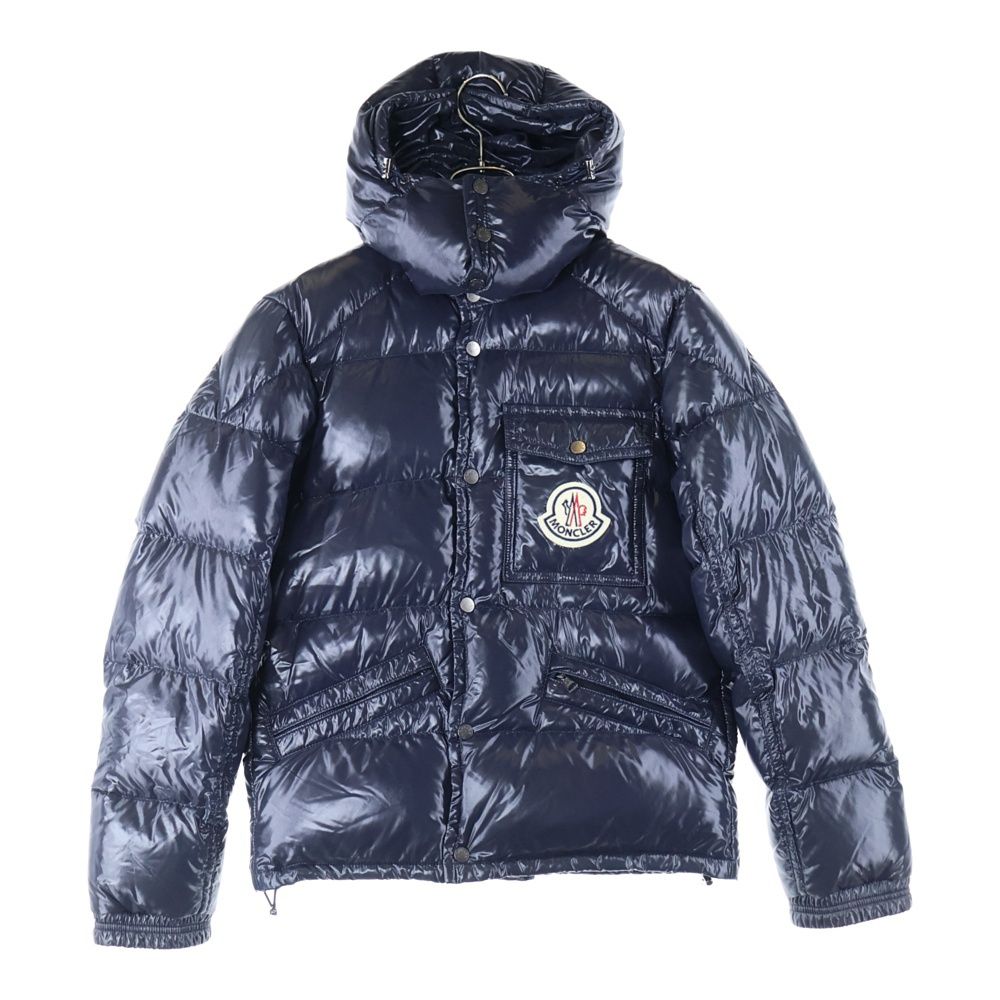 MONCLER モンクレール K2 ロゴパッチ スナップボタン フーデッド ダウンジャケット ネイビー 41303