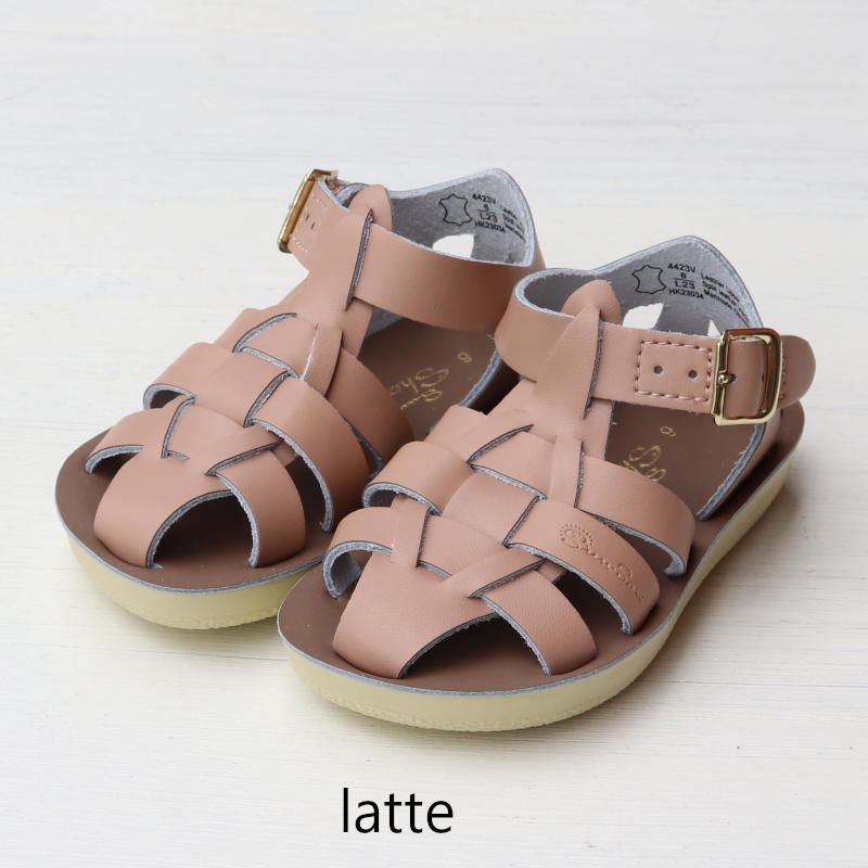 ♥ saltwater ソルトウォーター shark latte size5-12 靴 キッズ サンダル