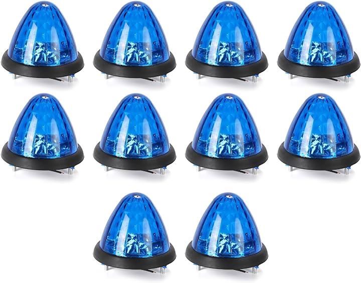 Ra1zing 24V マーカーランプ サイドマーカー 16LED 強弱発光 高機能防水 インナーメッキ リフレクター 省エネ トラック デコトラ イルミネーション 10個セット( ブルー)