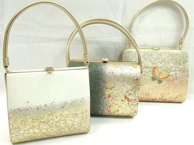 平和屋本店□和装小物 バッグ 金唐革 型押し ハンドバッグ 逸品  