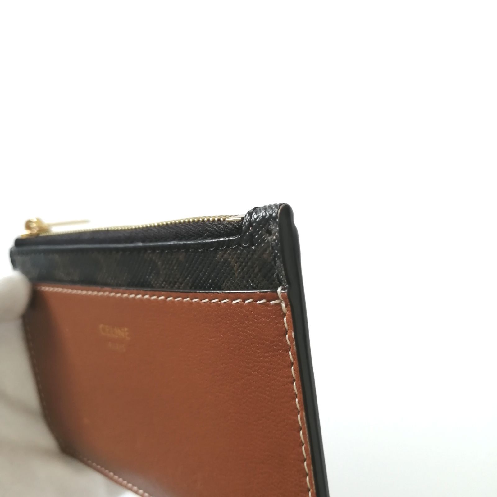美品 セリーヌ CELINE フラグメントケース カードケース ブラウン 