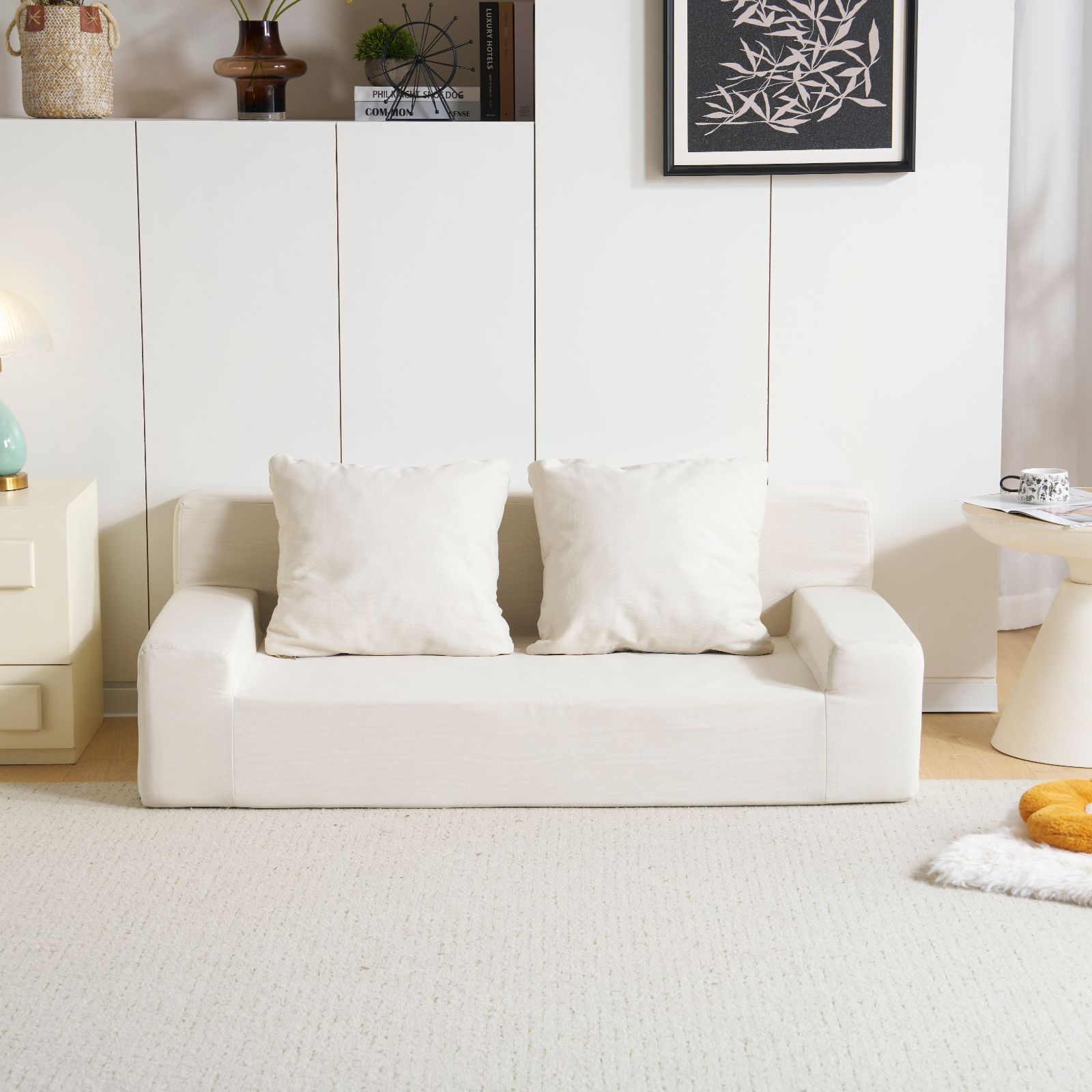 BasShu ロングクッション チマヨ 柄 コーデュロイ グレー系×2個 美品