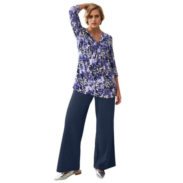 【送料無料】 Ellos レディース カジュアルパンツ ボトムス Ellos Women's Plus Size Wide Leg Soft Pants Navy