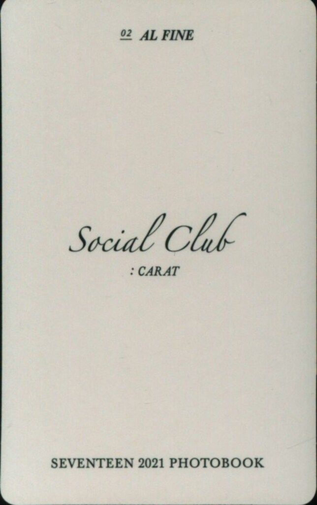 SEVENTEEN 2021 Social Club:CARAT JEONGHAN トレーディングカード AL