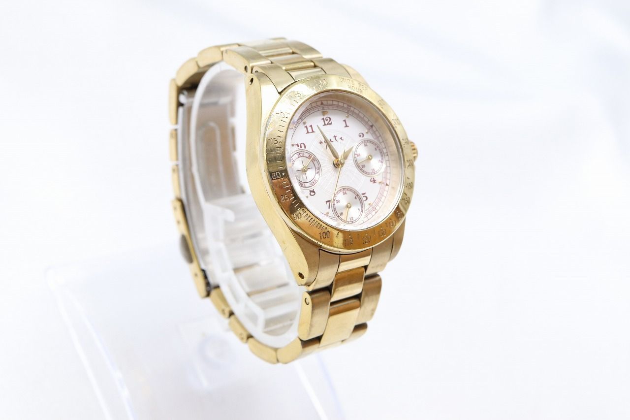 電池交換済み】agete アガット 腕時計 オーバル ピンクゴールド 電池