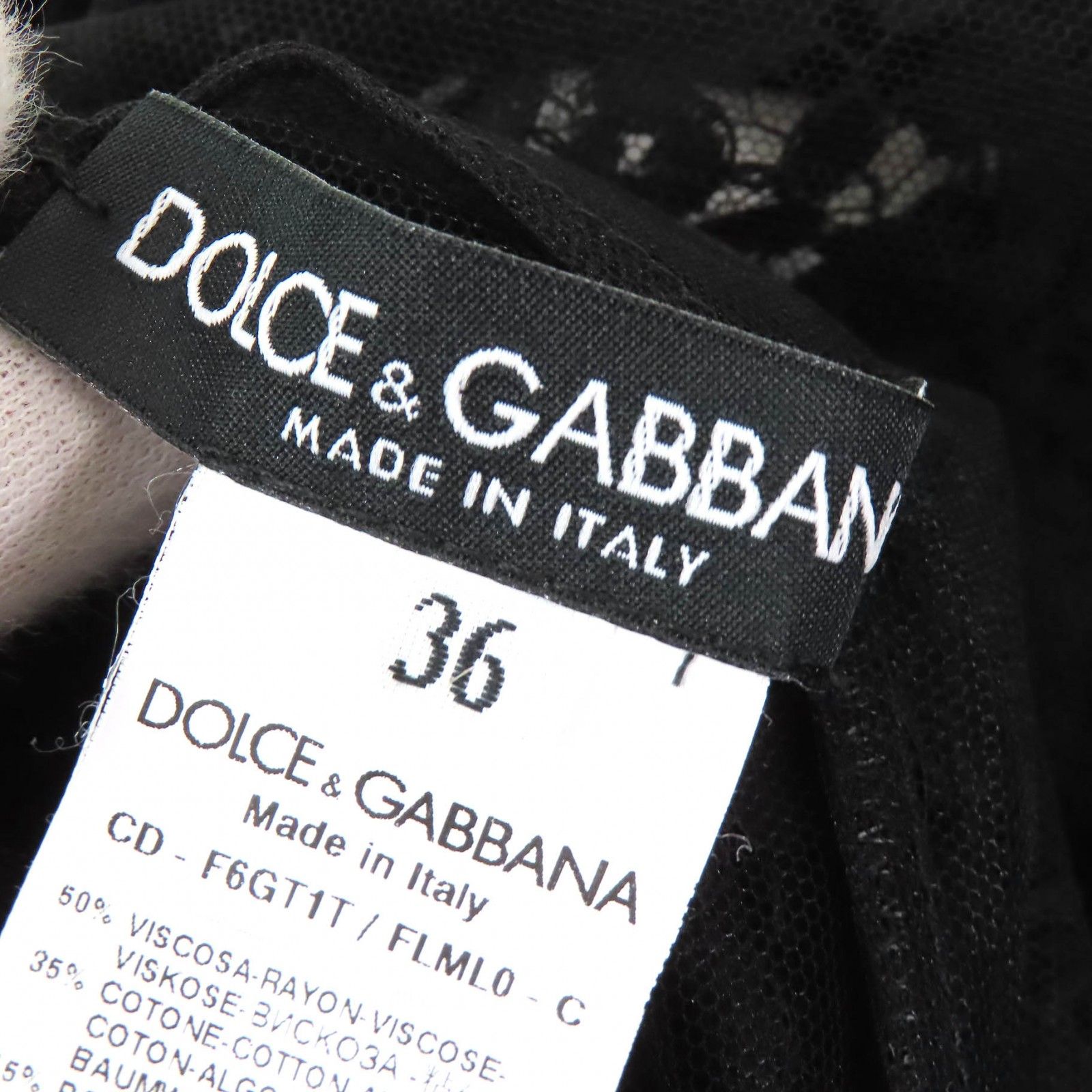 DOLCE & GABBANA ノースリーブ 36 極美品△DOLCE&GABBANA ドルチェ＆ガッバーナ 黒タグ カット
