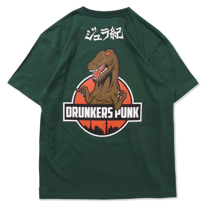 PUNK DRUNKERS パンクドランカーズ ジュラ紀TEE GREEN グリーン L