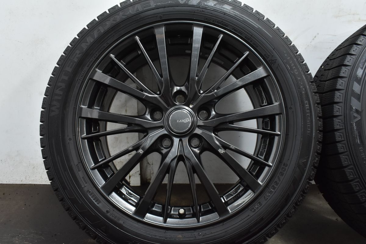 美品 バリ溝】レイシア 17in 7J +48 PCD114.3 ダンロップ ウィンター