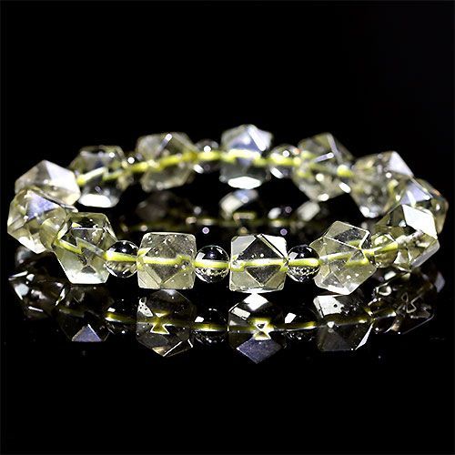 〔K1849-16〕高品質 約9mm リビアングラス 隕石 ブレスレット Libyan desert glass クリストバライト
