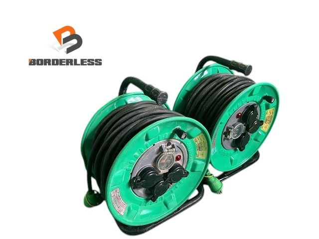 比較的 2点セット NICHIDO 日動工業 100V 屋外型電工ドラム RPW-EK33-2×2個 漏電ブレーカー付 コードリール 108968