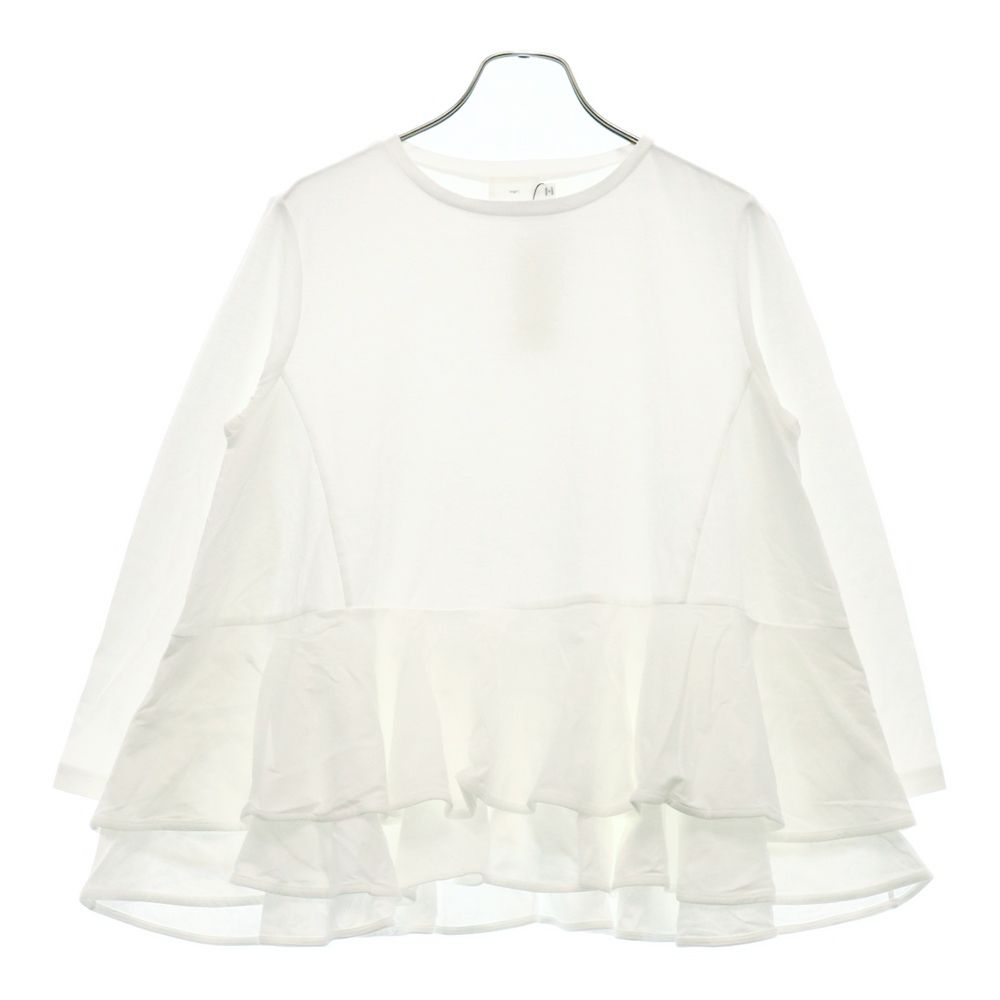 yori (ヨリ) ダブルフレア レイヤード クルーネック 長袖Tシャツ