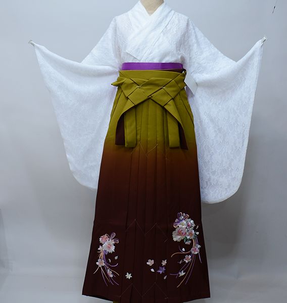 二尺袖 レース二尺袖 着物 袴フルセット 刺繍入り暈し袴 総レース 着物 