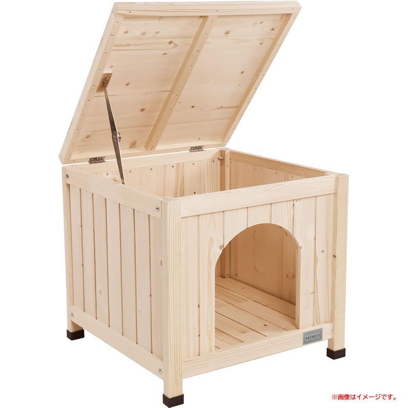 D2553◆ 犬小屋 猫小屋 ペットハウス 天然木 杉 犬舎 猫舎 木製ゲージ 屋内 ベージュ