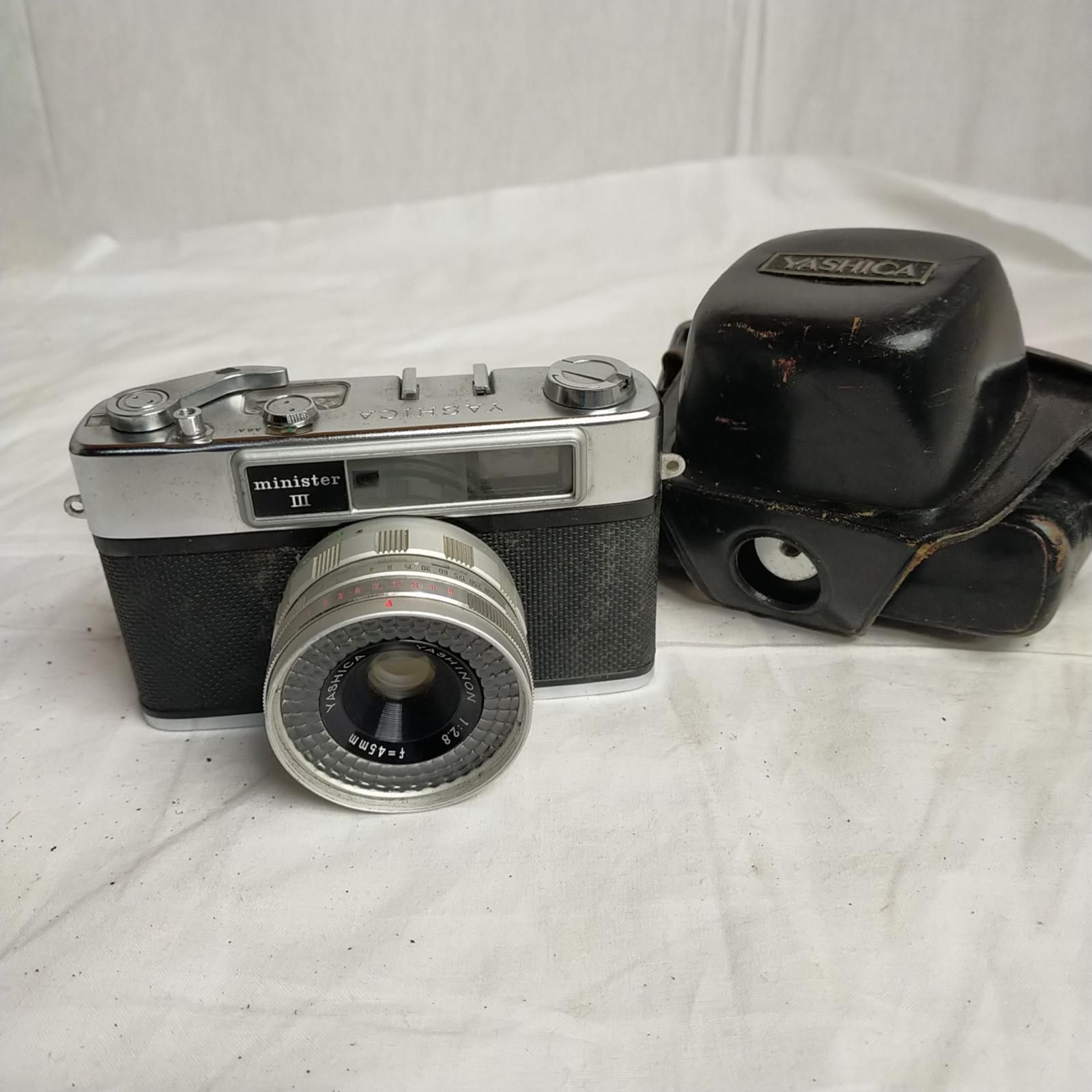 YASHICA (ヤシカ) フィルムカメラ 日本製[ minister Ⅲ ] 1:2.8 F 45mm 希少革ケース付 3 III 動作未確認  現状品 骨董品 レトロ【中古】 - メルカリ