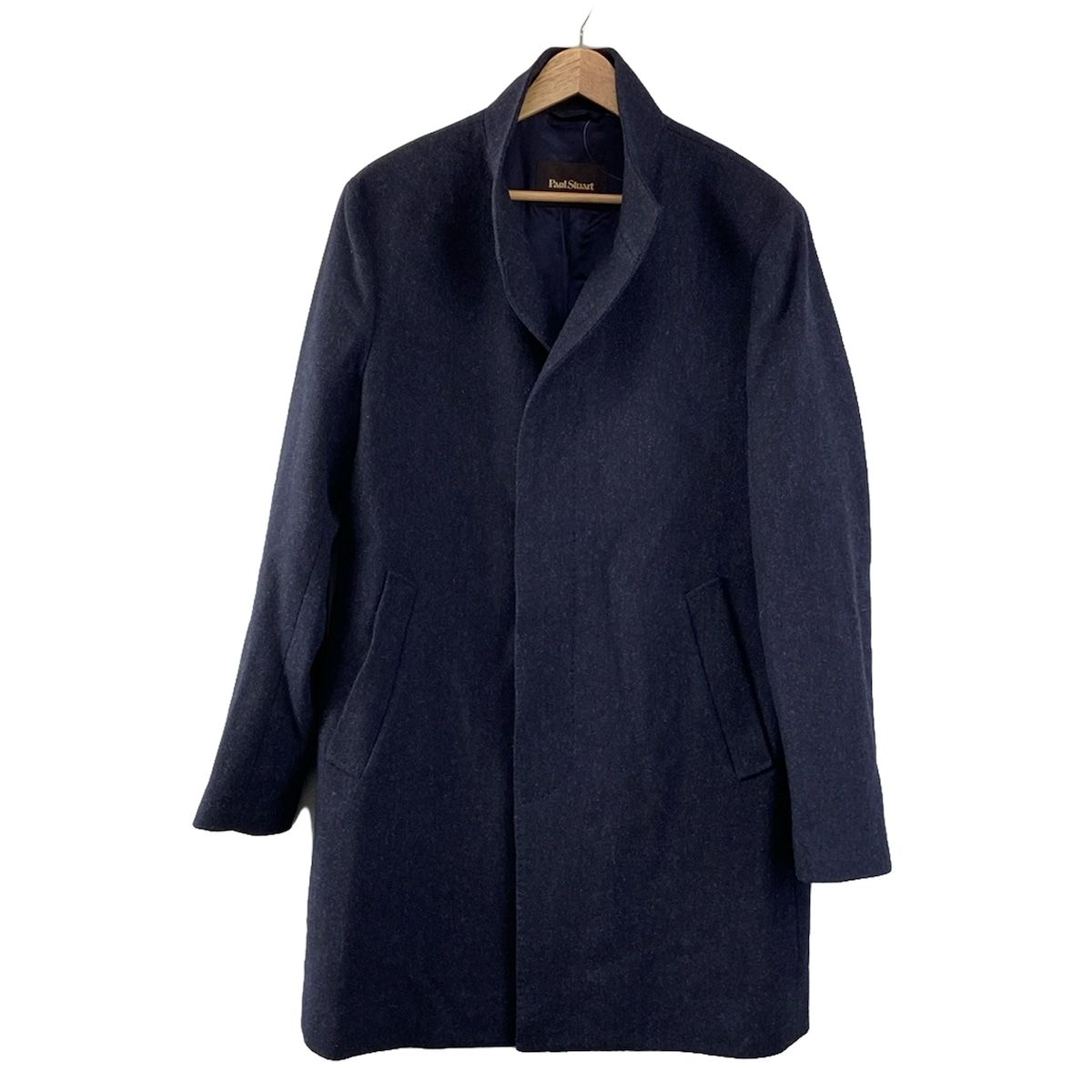 PaulStuart ポールスチュアート コート サイズ48 XL メンズ - ダークネイビー カシミヤ混 スタンド 冬物