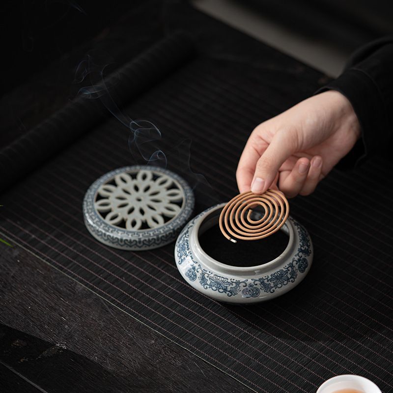 青華 青花 香炉 香器『香炉3．5号【青花詰(あおはなつめ)】九谷焼[空焚用