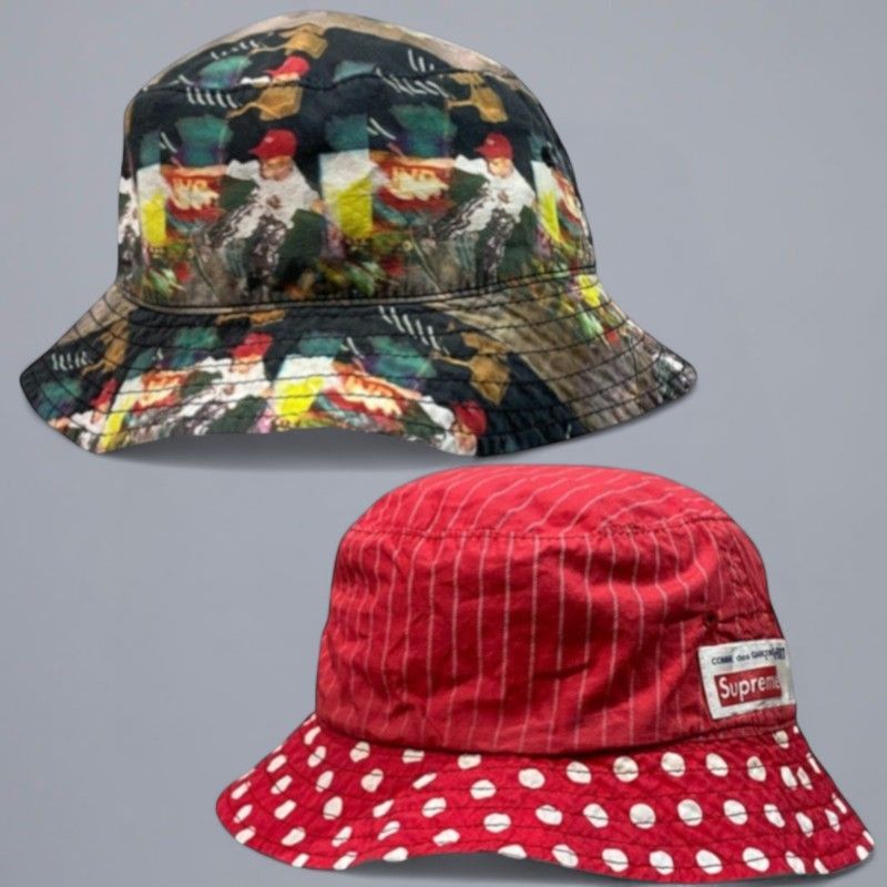コムデギャルソン、Supreme バケットハット カラフル Supreme x Comme Des Garcons CDG Red Bucket Hat SS14 Harold