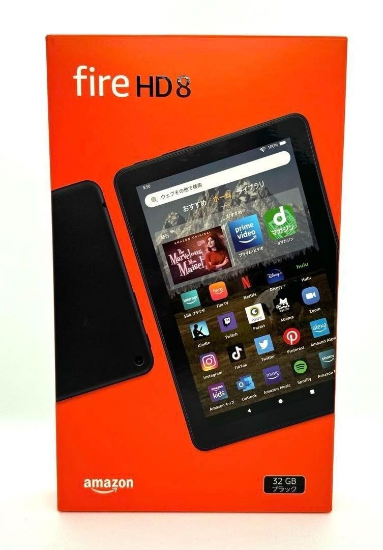 Amazon Fire HD 8 タブレット ブラック 8インチ　32GB 2022 Black Fire HD 8 Tablet, 8” HD Display & 32 GB | Amazon