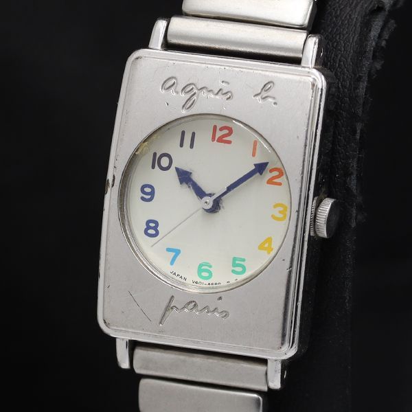 アニエスベー V401-1620 ラウンド QZ アイボリー文字盤 レディース腕時計 TKD 2000000 NSK