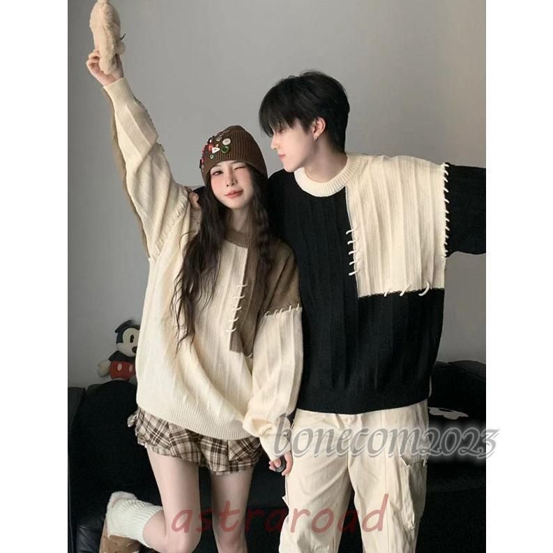 セーター ペアルック メンズ レディース 男女兼用 お祝い プレゼント クリスマス セーター ニット ゆったり 秋冬 カップルトップス セーター ペアルック メンズ レディース 男女兼用 プレゼント
