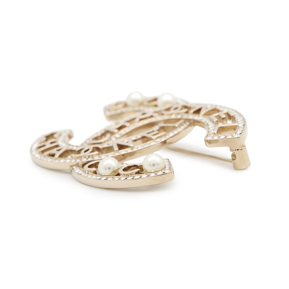 シャネル ブローチ ココマーク フェイクパール ストラス ライン