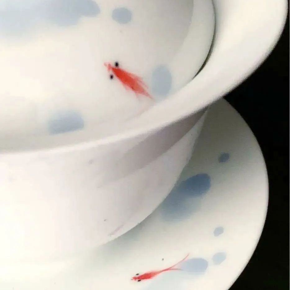 景徳鎮 陶磁 手描き食器 中国茶器 金魚 蓋碗 - メルカリ